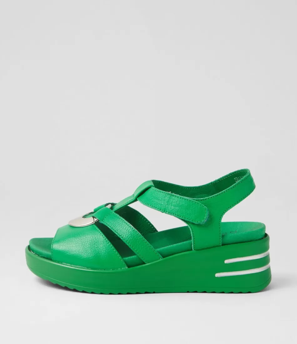 Women ZIERA Heels<Sharrell Xw Bright Emerald Leather Sandals