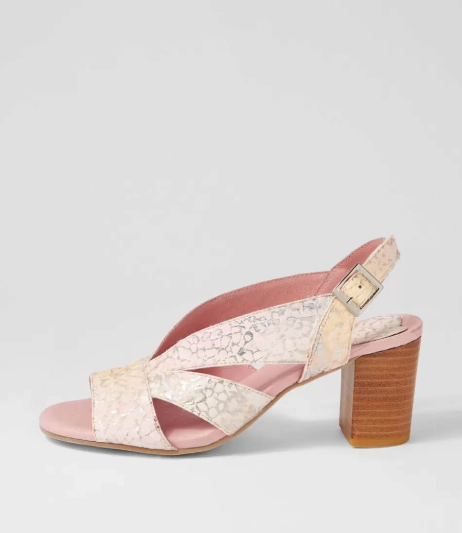 Women DJANGO & JULIETTE Heels<Simmie Pink Print Leather Sandals