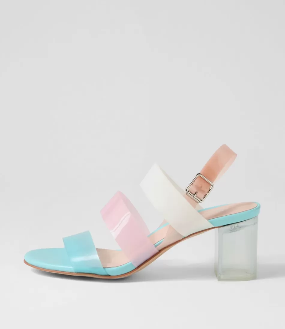 Women DJANGO & JULIETTE Heels<Skytles Blue Multi Vinylite Sandals