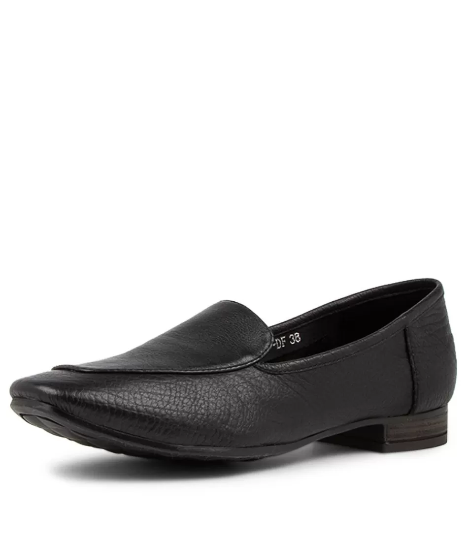 Women DIANA FERRARI Loafers<Temimie Black Leather Loafers