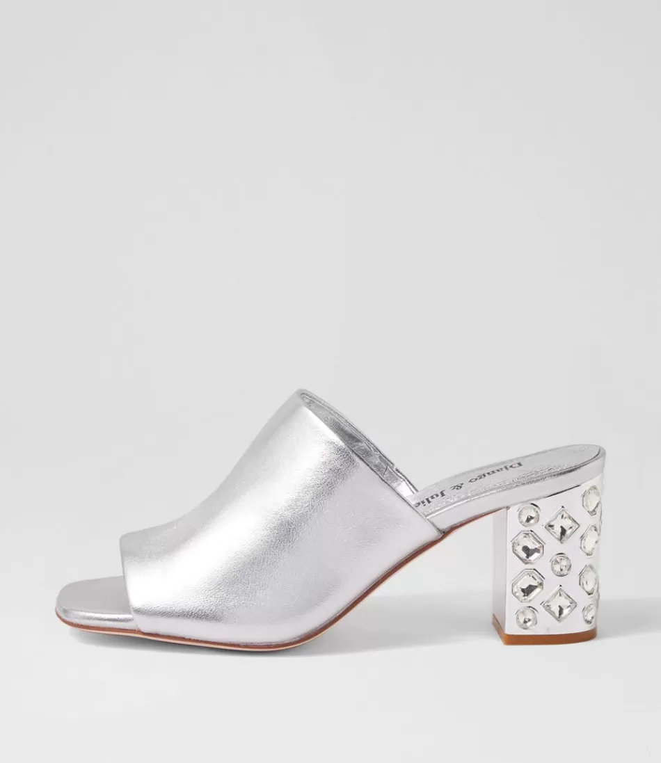 Women DJANGO & JULIETTE Heels<Ublue Silver Leather Mules