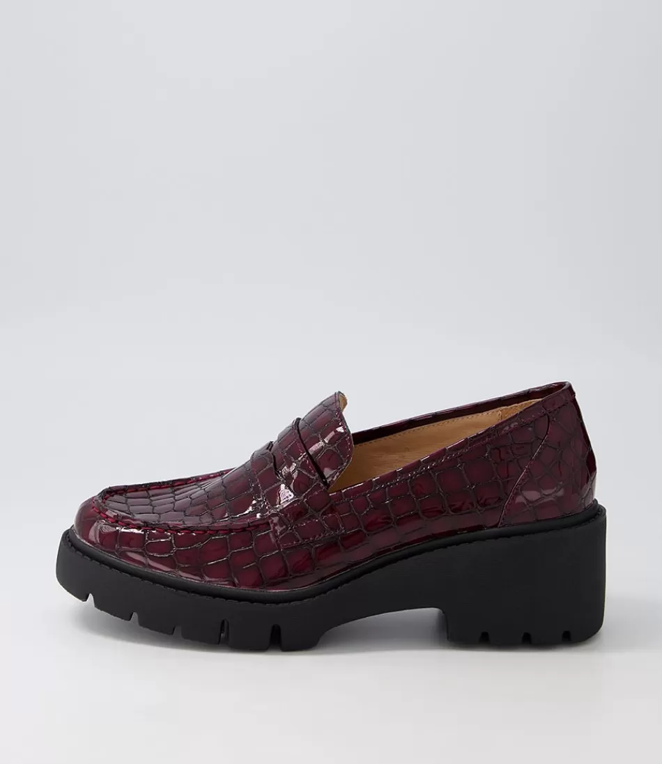 Women DJANGO & JULIETTE Heels<Unice Shiraz Black Patent Croc Leather Heels