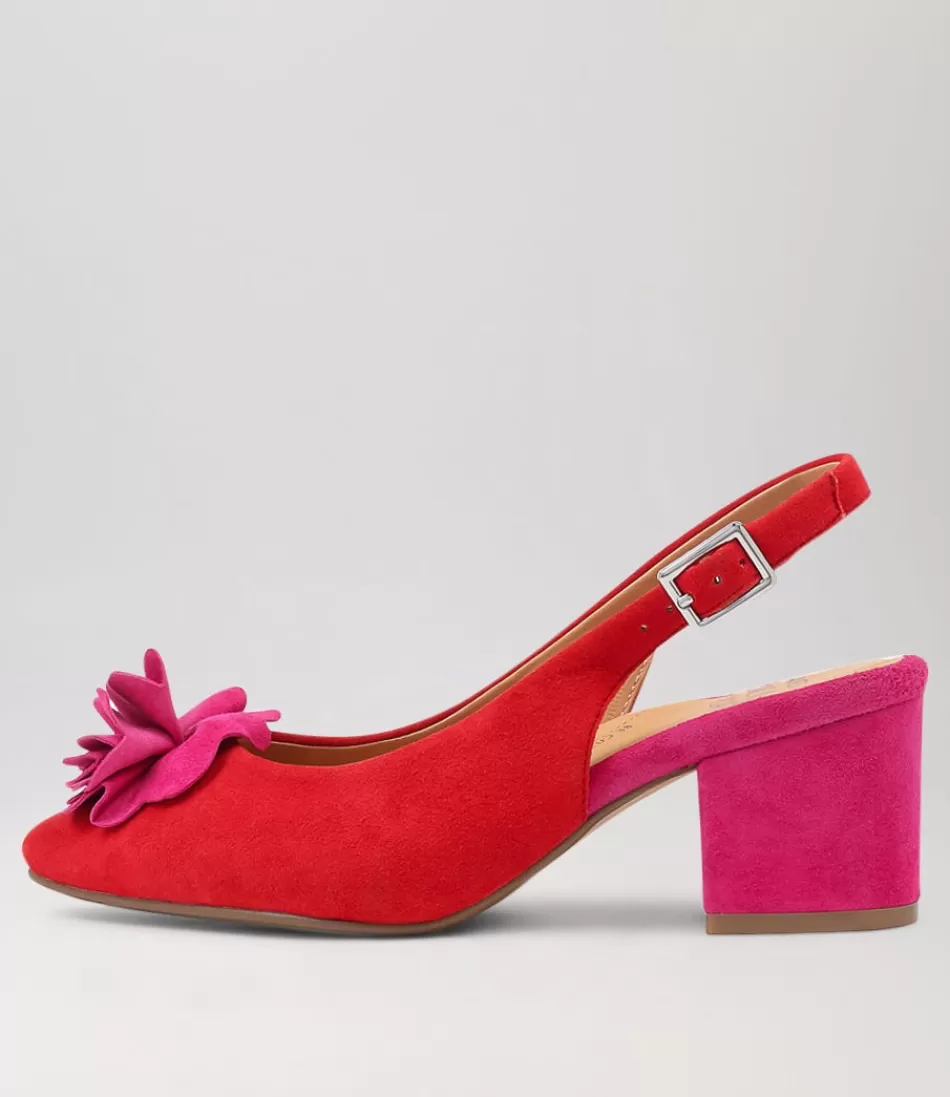 Women ZIERA Heels<Vaccero Xw Red Fuchsia Suede Heels