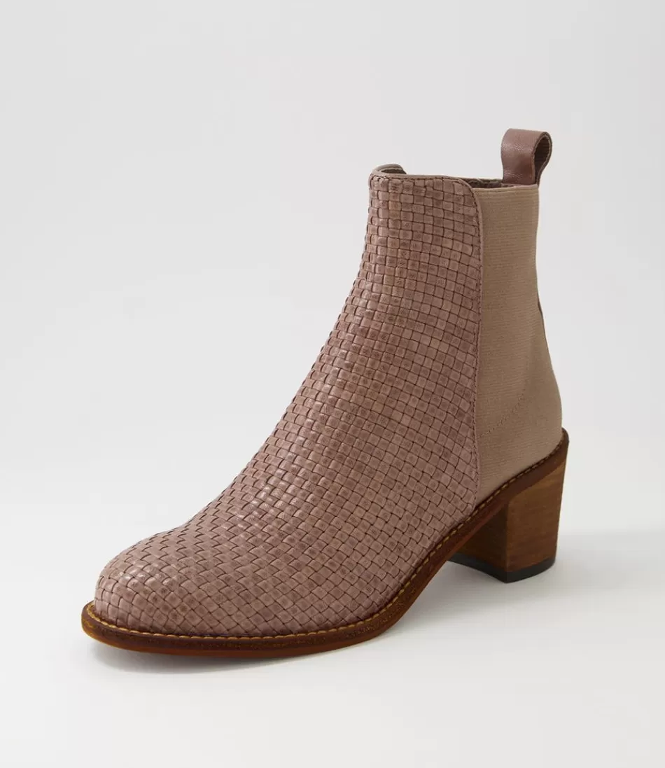 Women DJANGO & JULIETTE Boots<Werson Taupe Weave Leather Ankle Boots