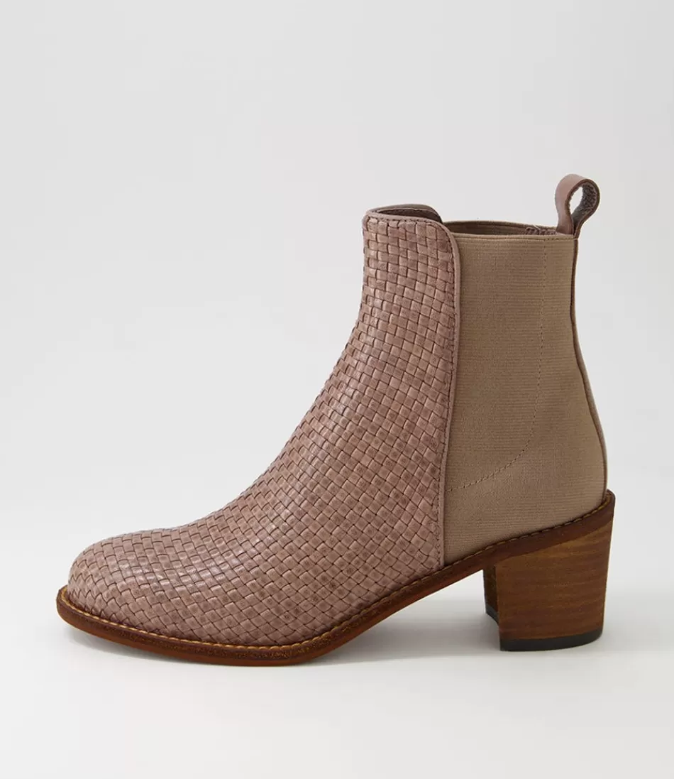 Women DJANGO & JULIETTE Boots<Werson Taupe Weave Leather Ankle Boots